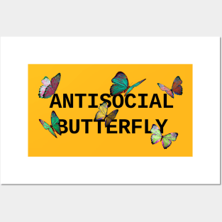 ANTISOCIAL BUTTERFLY Rainbow Black Posters and Art